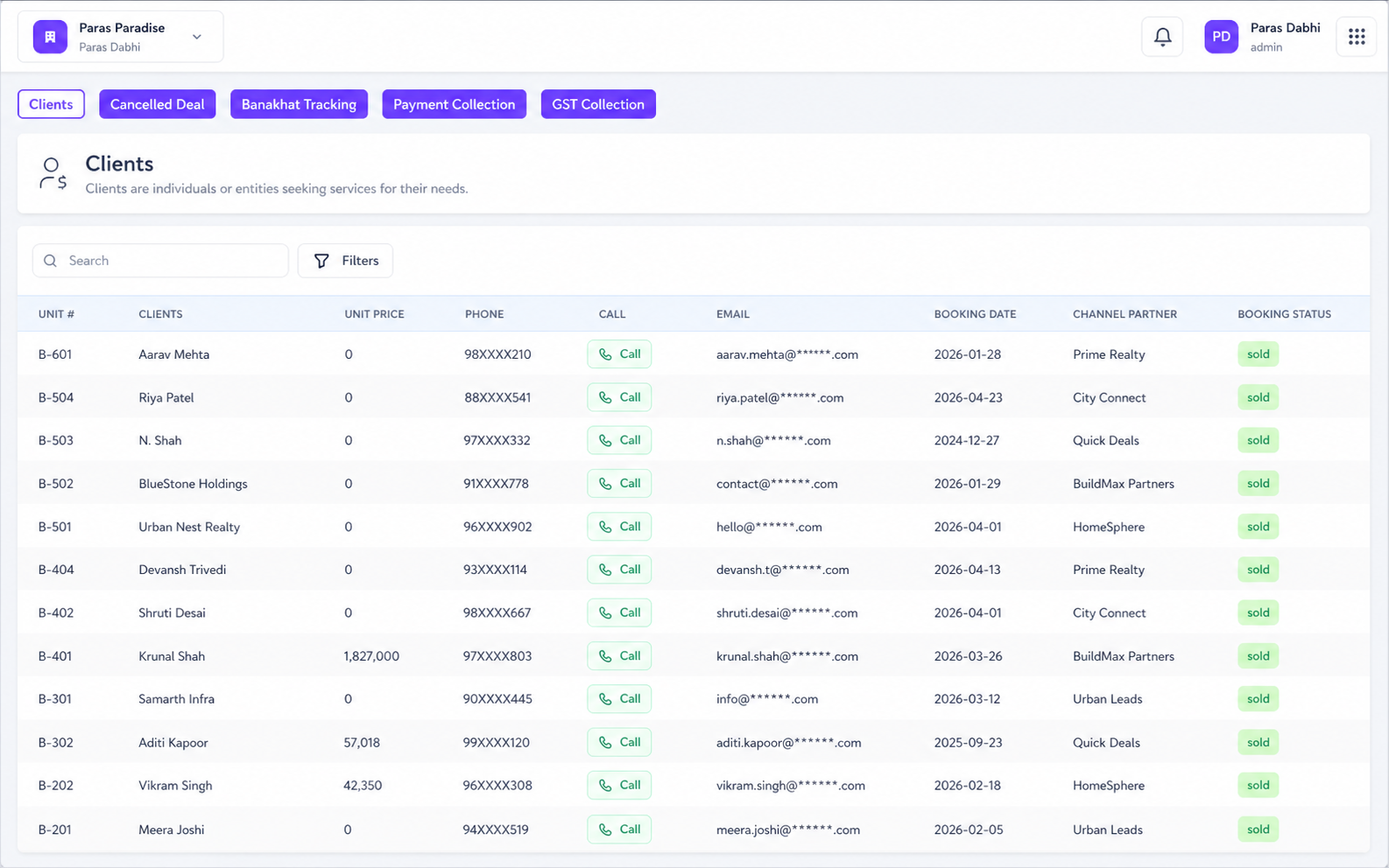 Client Management Screenshot 1