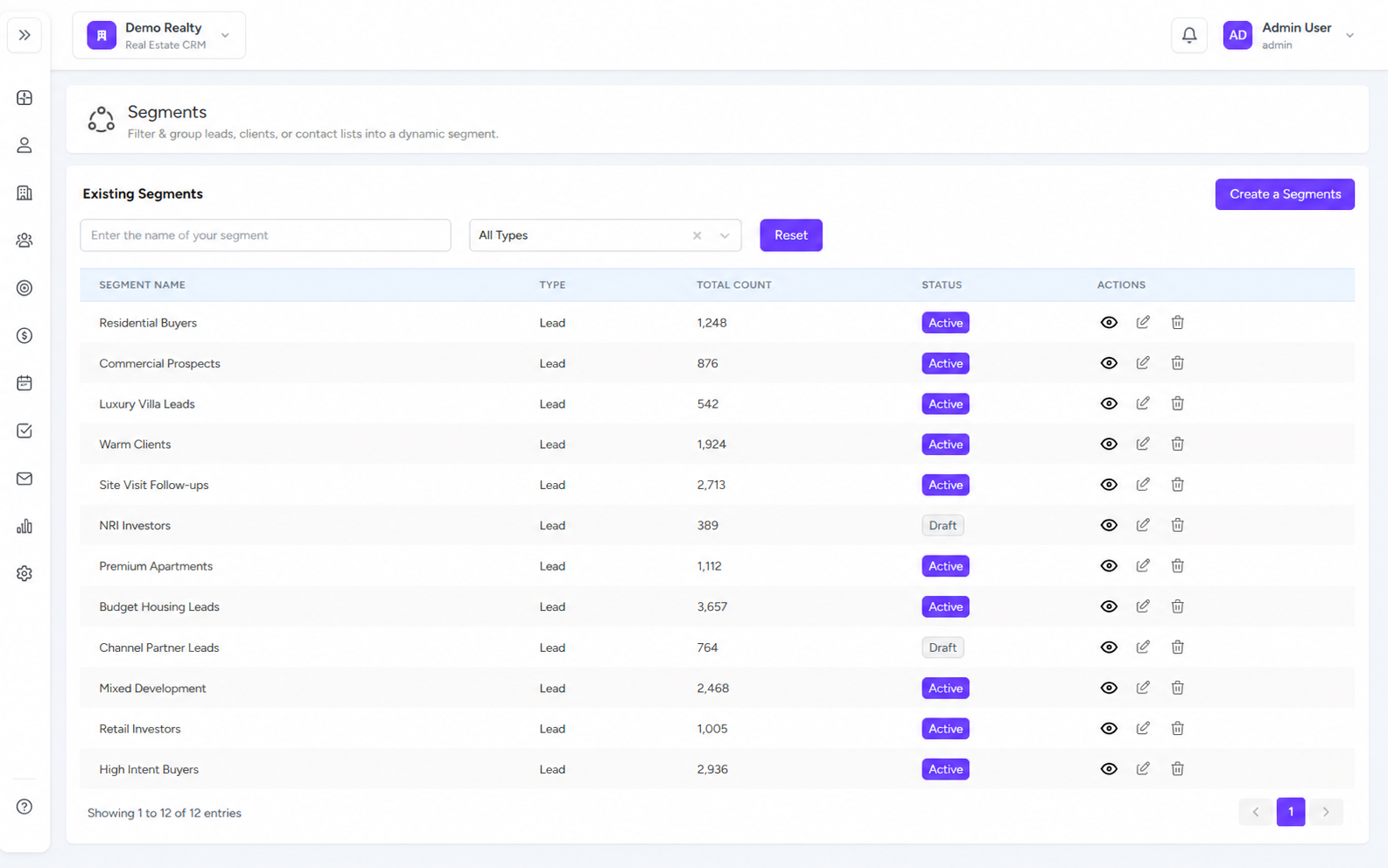 Segment Management Screenshot 1
