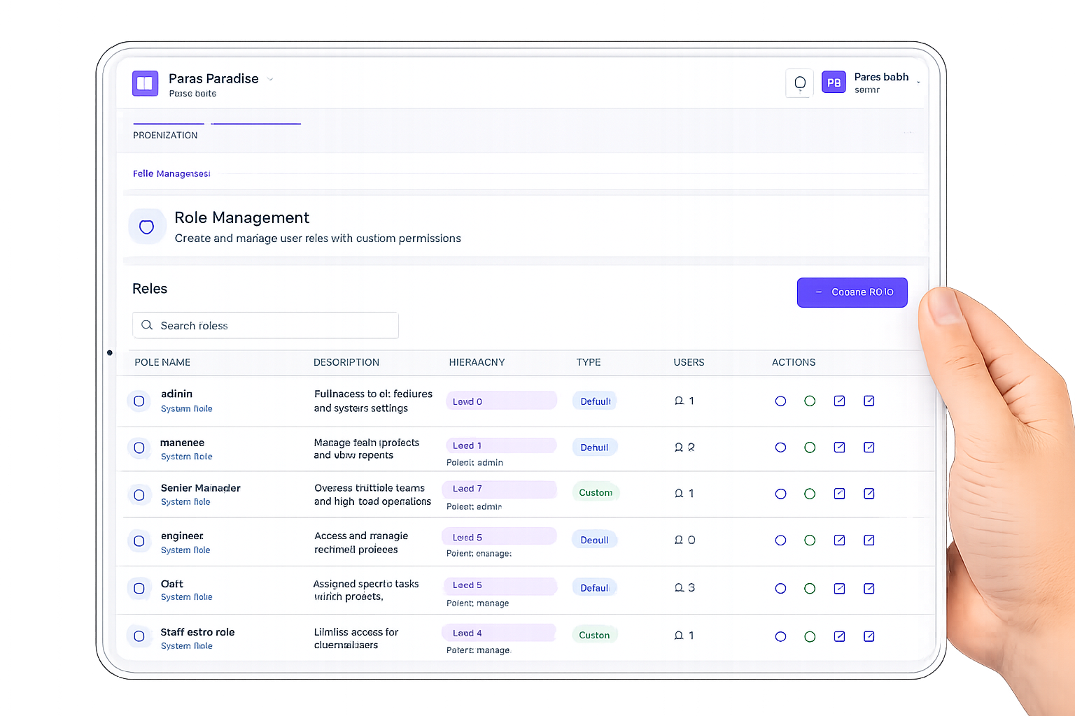 Admin, Roles & Integration Dashboard