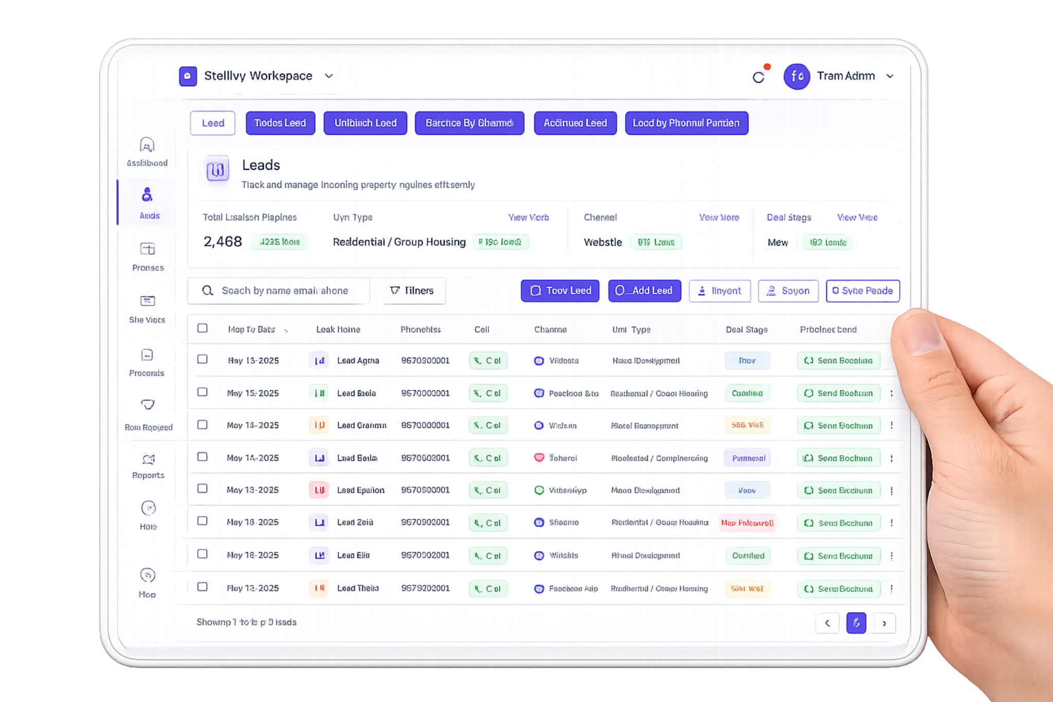 Lead, Booking & Inventory Management Dashboard